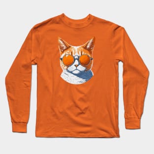 Cat Wearing sanglasses Long Sleeve T-Shirt